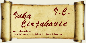 Vuka Ćirjaković vizit kartica